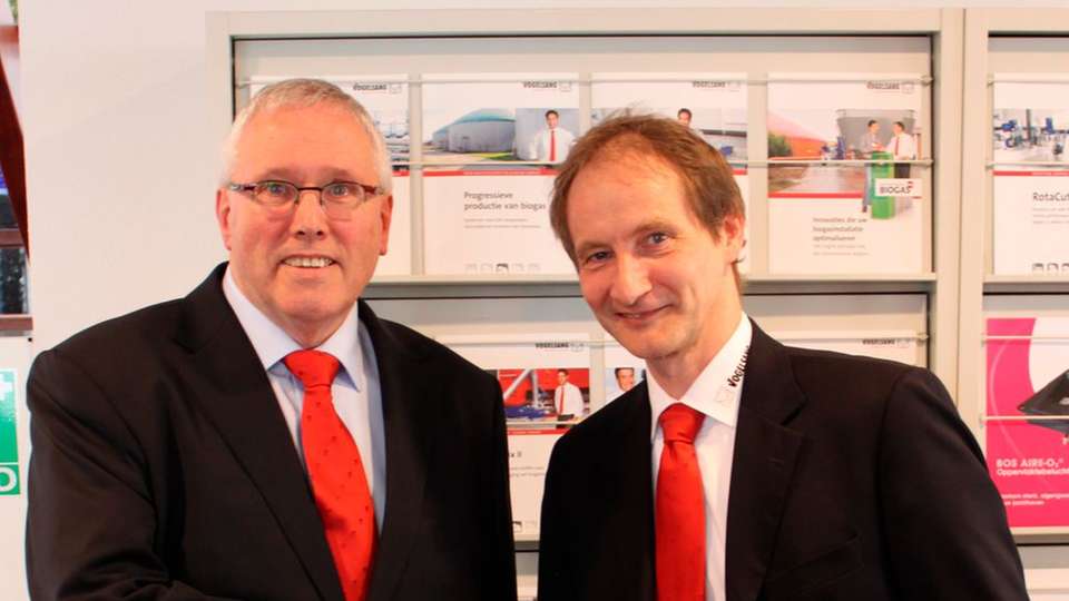Bert Bos (links), Geschäftsführer von Bos Benelux, mit Vogelsang-Geschäftsführer Harald Vogelsang.