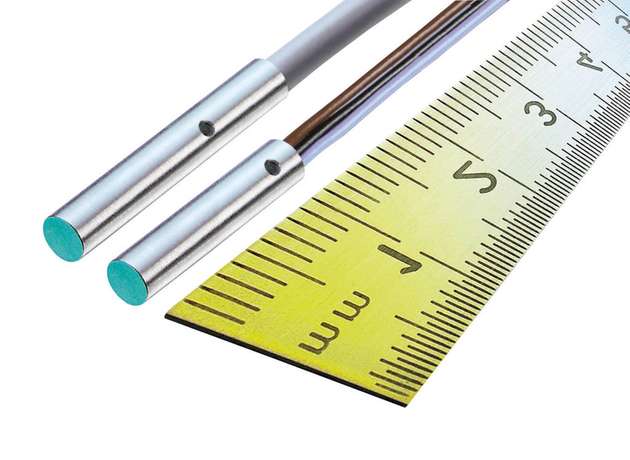 Die induktiven Subminiatursensoren IFRM 03 von Baumer sind mit einer Länge von nur 12 beziehungsweise 16 mm die Lösung für enge Bauräume.