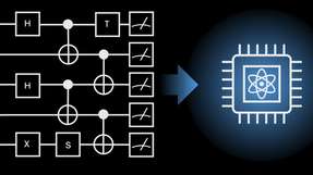 Quantencomputer werden mit sogenannten Quantenschaltkreisen programmiert. Dabei werden die einzelnen Qubits als horizontale Linien und die Rechenoperationen auf den Qubits durch Boxen und vertikale Linien dargestellt.