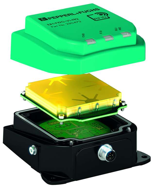 Der UHF-Schreib-/Lesekopf F190 kann mehrere Transponder gleichzeitig erfassen.