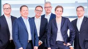 Die Wago-Geschäftsführung (von links nach rechts): Christian Sallach (Chief Marketing Officer und Chief Digital Officer), Sven Hohorst (CEO), Jürgen Schäfer (Chief Sales Officer), Ulrich Bohling (COO), Kathrin Pogrzeba (Chief Human Resources Officer) und Axel Börner (CFO).