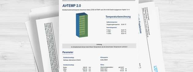 Das neueste Update von AirTEMP 2.0 ermöglicht den Import von EPLAN-Stücklisten und die Generierung von Bauartnachweisen konform zur EN 61439 (Kapitel 10.10 | Erwärmungsgrenzen).