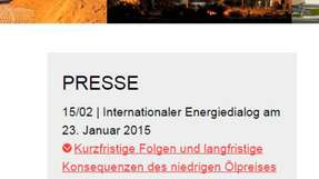 „Internationalen Energiedialog“: Im Rahmen der Gesprächsreihe des Forum für Zukunftsenergien wurden die Auswirkungen des Ölpreisverfalls analysiert und diskutiert.