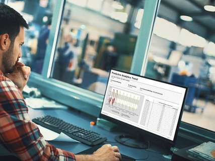 Control room at a modern industrial production line.