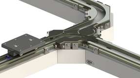 Bei der neuen Version des MagneMover LITE-Systems ein, bei dem Förderwagen Lasten schnell entlang einer motorisierten Strecke transportieren.