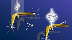 Nano-Drohnen (aus einkristallinem Gold) reagieren unterschiedlich auf linear und zirkular polarisiertes Licht. Während linear polarisiertes Licht die Drohne antreibt, wird sie durch zirkular polarisiertes Licht seitwärts bewegt oder gedreht.