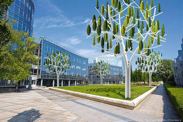 Newwind: Mit dem Windbaum sollen sich Windenergieanlagen in urbane Stadtbilder integrieren lassen.