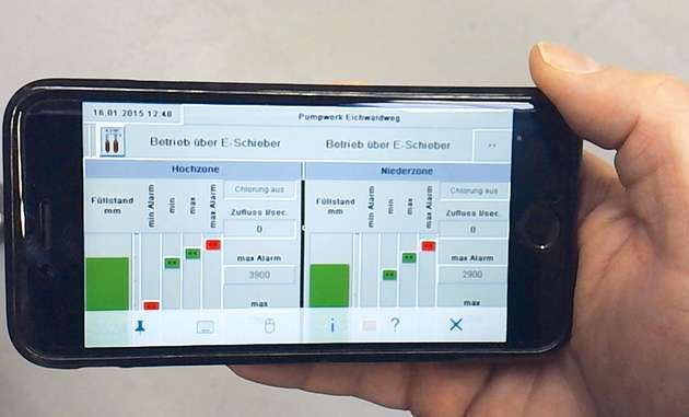 Praktisch für den Bediener: Störmeldungen werden auch per SMS versendet und das System lässt sich bequem mittels Smartphone oder Tablet überwachen und bedienen.