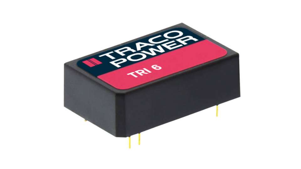 Die TRI-Serie umfasst Leistungsoptionen von 3,5 bis 20 W. Hier zu sehen: Ein TRI-6-Wandler von Traco.
