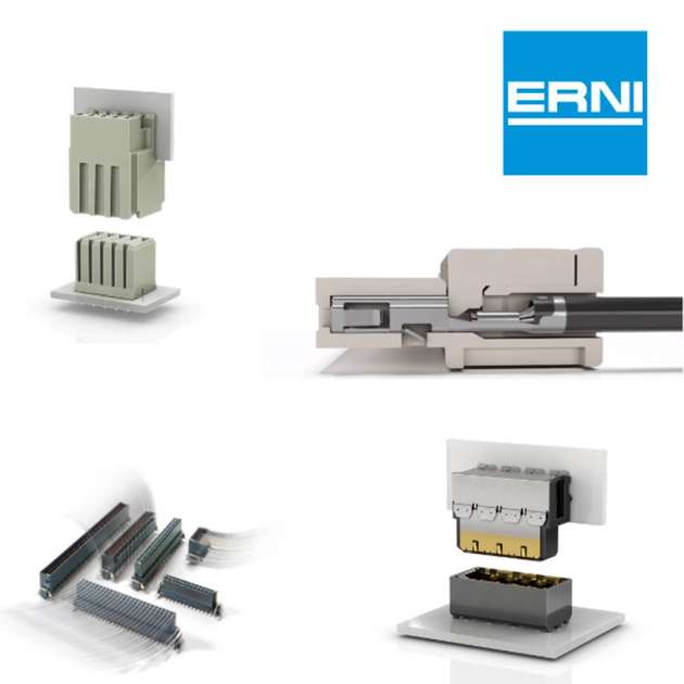 Die robusten Miniatursteckverbinder von Erni, die jetzt über Digi-Key erhältlich sind, liefern Signale und Daten für diverse Anwendungen.