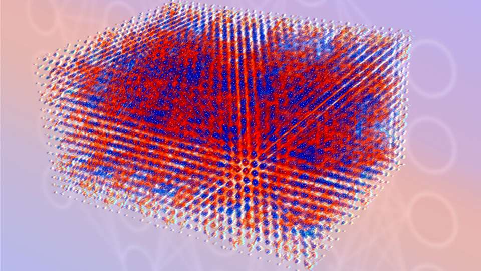 Momentaufnahme einer Deep-Learning-Simulation mit mehr als 10.000 Berylliumatomen