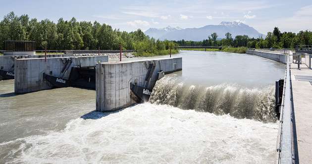 Stadtwerke Feldkirch betreiben für die Energiegewinnung mehrere Flusswasserkraftwerke.