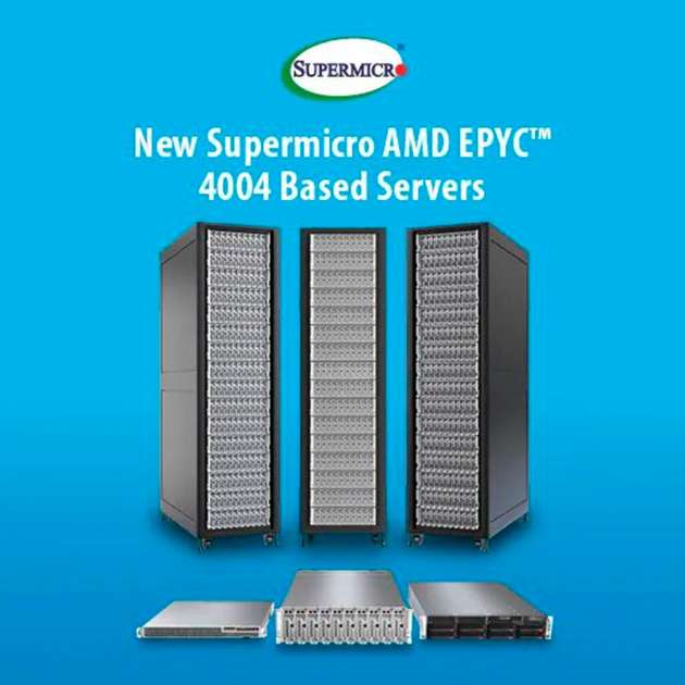 Super Micro Computer stellt hochdichte, effiziente und kostenoptimierte Lösungen auf Basis der AMD EPYC 4004-Prozessoren vor.