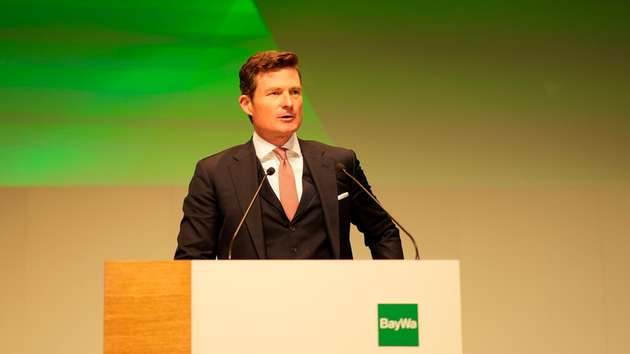 Der BayWa-CEO Marcus Pöllinger bei der Hauptversammlung 2024.