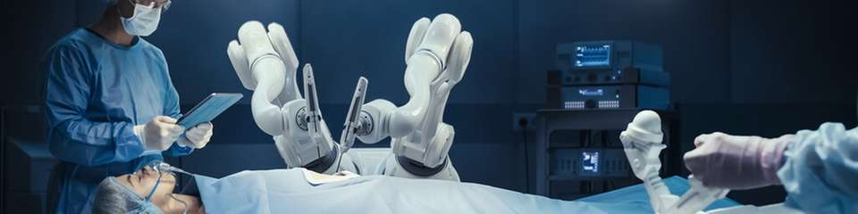 Chirurgische Roboter halten auch über lange Zeiträume eine stabile Position und arbeiten hochpräzise.