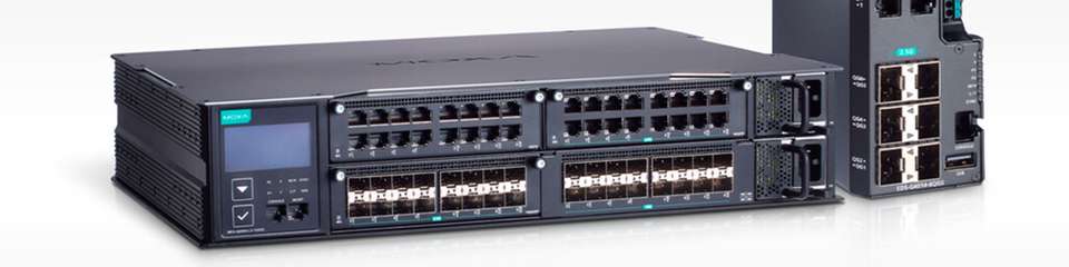Die MRX-Serie unterstützt die IT/OT-Konvergenz mit den Layer 2 Switches der EDS-4000/G4000-Serie, die 2,5-GbE-Uplink-Optionen bieten und industrielle Netzwerkprotokolle unterstützen.