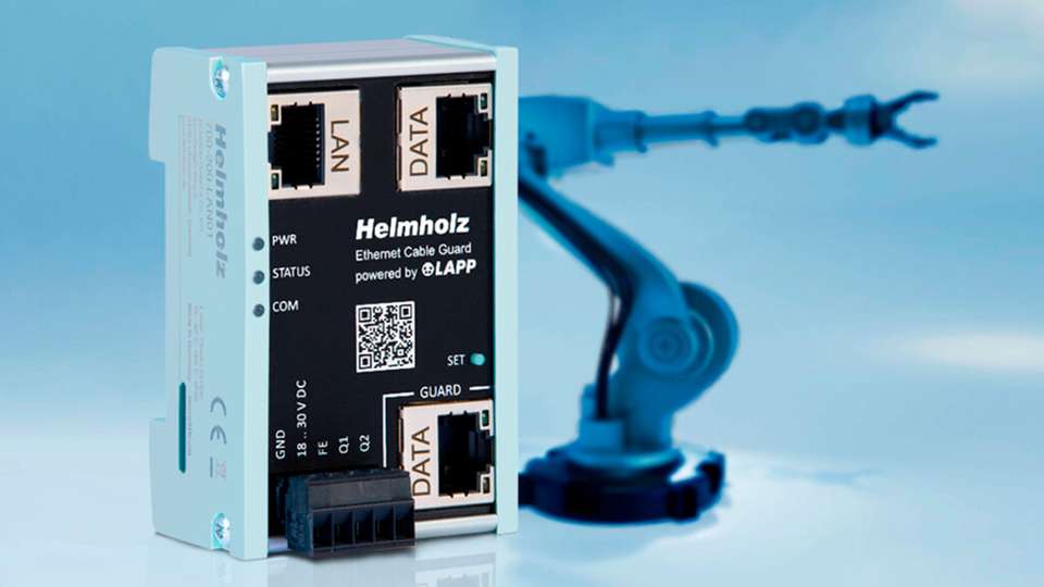 Der Ethernet Cable Guard von Helmholz für Predictive Maintenance in der Automatisierungstechnik.
