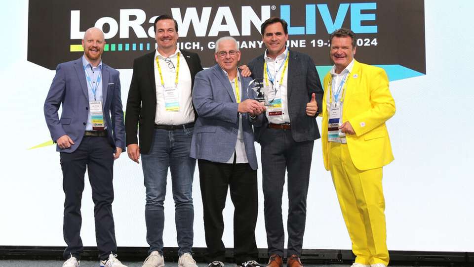 Beim Thema LoRaWAN ganz vorne: Das Team der Minol-Zenner-Gruppe: von links nach rechts Jan-Philipp Exner, Matthias Hinkelmann, Rich Sanders, Zeljko Petrina, Boris Stöckermann.
