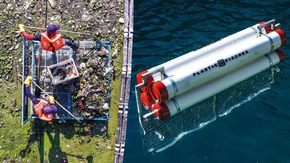 Flüsse von Plastikmüll befreien, bevor er in die Ozeane gelangt: Mit der finanziellen Unterstützung von igus konnte das Start-up Plastic Fischer bereits rund 34 t Plastik aus Flüssen sammeln.