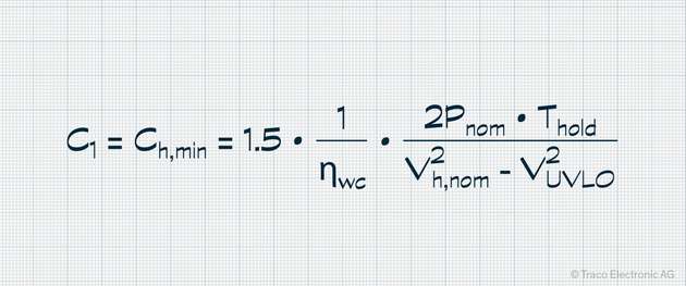 Abbildung 3: Gleichung zur Berechnung der Mindestkapazität, die für eine Überbrückungsschaltung erforderlich ist.