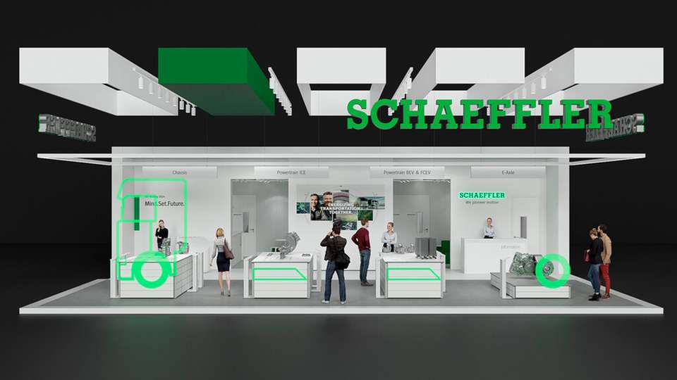 Der Schaeffler-Messestand befindet sich in Halle 12, Stand A40 – erstmalig mit Produktlösungen von Vitesco Technologies auf rund 250 m2 Fläche. 