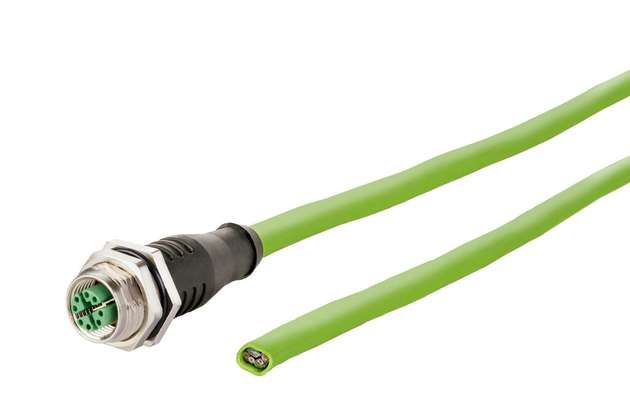 Die PUR-Anschlussleitung 142M2X20010 ist eine x-kodierte, geschirmte M12-Ethernet-Anschlussleitung für die sichere industrietaugliche 10-Gbit-Datenübertragung.