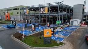 Handel und Energieversorger treiben Ladeinfrastruktur-Ausbau voran Seit April 2024 stattet die EnBW Globus-Markthallen in ganz Deutschland, wie hier in Eschborn, mit modernen Ladestationen aus.