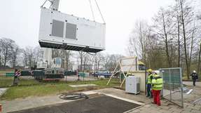 Landeanflug: Installation des Elektrolyseurs.