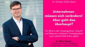 Dr. Oliver Greiner, Partner Competence Center Strategy & Transformation Horváth & Partner, ist Speaker auf dem INDUSTRY.forward Summit 2020.