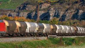 Der Güterzug zwischen Karlstadt und Himmelstadt transportiert Wasserstoff in flüssiger Form.