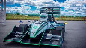 Dieser fahrerlose Rennwagen vom Green Team Stuttgart belegte beim Wettbewerb Formula Student Driverless einen sehr guten vierten Platz.