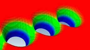 Für den Bohrprozess werden die Bohrlochform und die Wärmebelastung zunächst mit einer Simulationssoftware berechnet und so die optimalen Laserparameter bestimmt.